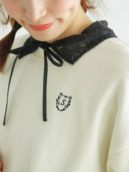 オーバーレース襟ブラウス（ネイビー）｜Samansa Mos2（サマンサ モスモス）通販