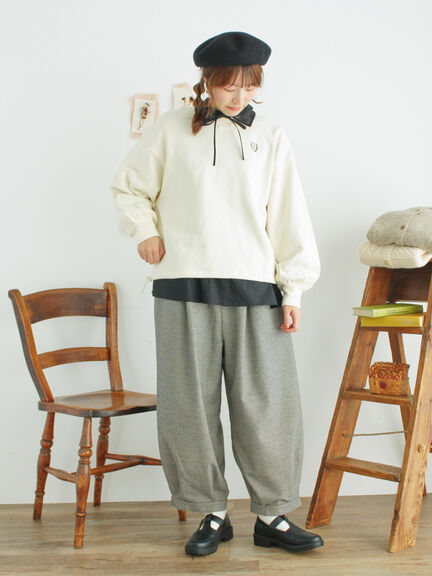 オーバーレース襟ブラウス（ネイビー）｜Samansa Mos2（サマンサ モスモス）通販