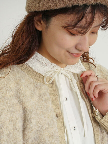 オーバーレース襟ブラウス（ネイビー）｜Samansa Mos2（サマンサ モスモス）通販