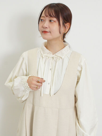 オーバーレース襟ブラウス（ネイビー）｜Samansa Mos2（サマンサ モスモス）通販