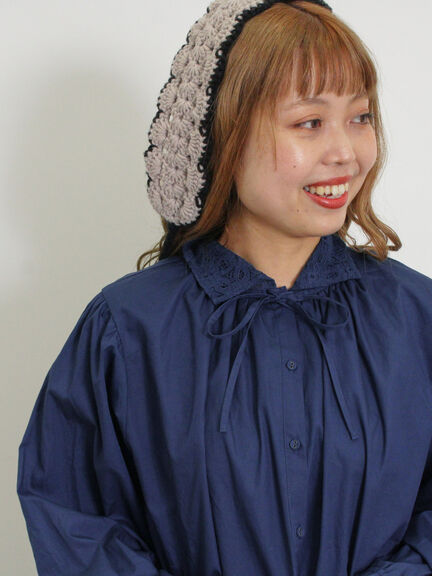 オーバーレース襟ブラウス（ネイビー）｜Samansa Mos2（サマンサ モスモス）通販