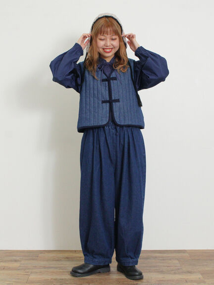 オーバーレース襟ブラウス（ネイビー）｜Samansa Mos2（サマンサ モスモス）通販