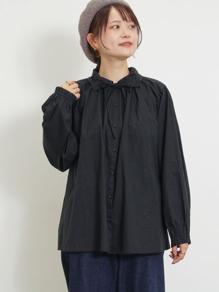 オーバーレース襟ブラウス（ネイビー）｜Samansa Mos2（サマンサ モスモス）通販