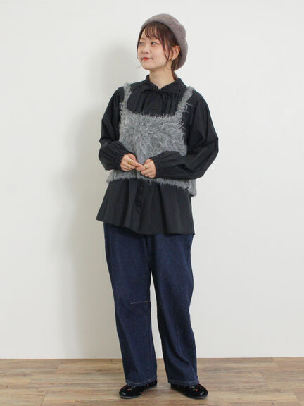 オーバーレース襟ブラウス（ネイビー）｜Samansa Mos2（サマンサ モスモス）通販