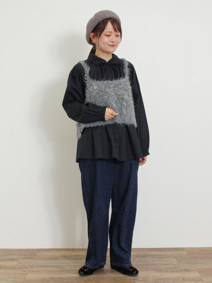 オーバーレース襟ブラウス（ネイビー）｜Samansa Mos2（サマンサ モスモス）通販