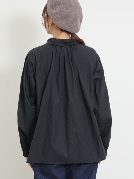 オーバーレース襟ブラウス（ネイビー）｜Samansa Mos2（サマンサ モスモス）通販