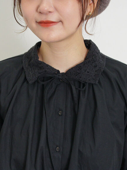 オーバーレース襟ブラウス（ネイビー）｜Samansa Mos2（サマンサ モスモス）通販