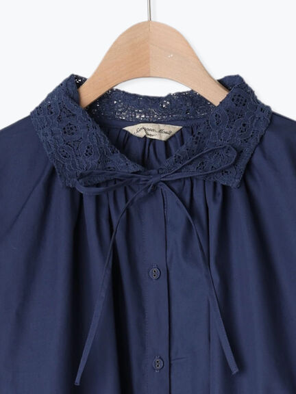 オーバーレース襟ブラウス（ネイビー）｜Samansa Mos2（サマンサ モスモス）通販