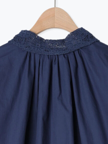 オーバーレース襟ブラウス（ネイビー）｜Samansa Mos2（サマンサ モスモス）通販
