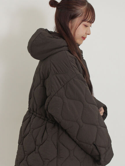 バラクラバ付ウエストドロストキルトコート（ベージュ/カーキ）｜Samansa Mos2（サマンサ モスモス）通販