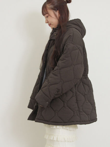 バラクラバ付ウエストドロストキルトコート（ベージュ/カーキ）｜Samansa Mos2（サマンサ モスモス）通販