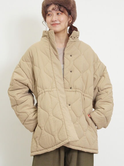 バラクラバ付ウエストドロストキルトコート（ベージュ/カーキ）｜Samansa Mos2（サマンサ モスモス）通販