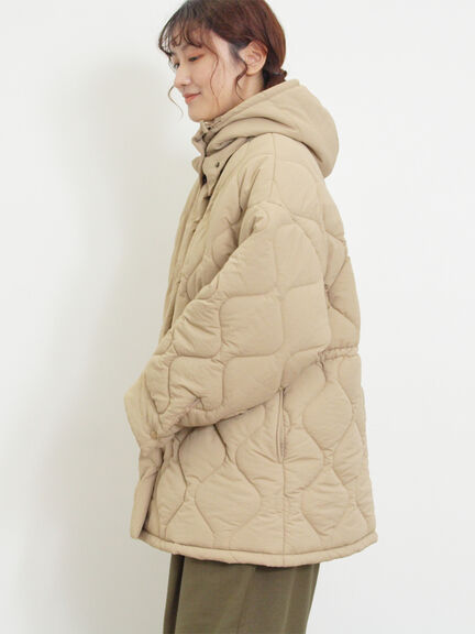 バラクラバ付ウエストドロストキルトコート（ベージュ/カーキ）｜Samansa Mos2（サマンサ モスモス）通販