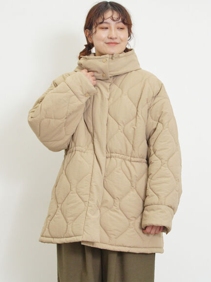 バラクラバ付ウエストドロストキルトコート（ベージュ/カーキ）｜Samansa Mos2（サマンサ モスモス）通販