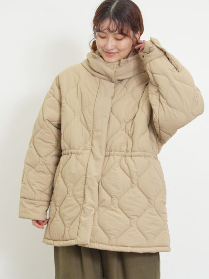 バラクラバ付ウエストドロストキルトコート（ベージュ/カーキ）｜Samansa Mos2（サマンサ モスモス）通販