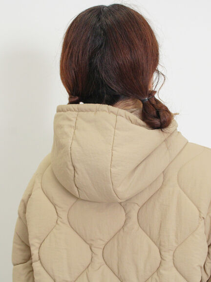 バラクラバ付ウエストドロストキルトコート（ベージュ/カーキ）｜Samansa Mos2（サマンサ モスモス）通販