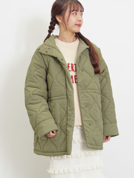 バラクラバ付ウエストドロストキルトコート（ベージュ/カーキ）｜Samansa Mos2（サマンサ モスモス）通販