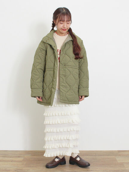 バラクラバ付ウエストドロストキルトコート（ベージュ/カーキ）｜Samansa Mos2（サマンサ モスモス）通販