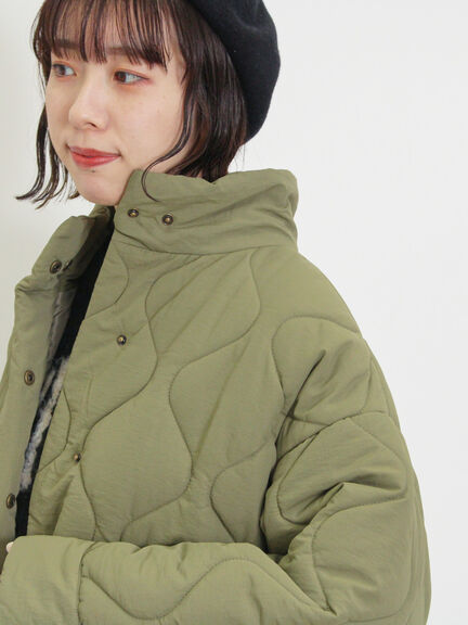 バラクラバ付ウエストドロストキルトコート（ベージュ/カーキ）｜Samansa Mos2（サマンサ モスモス）通販