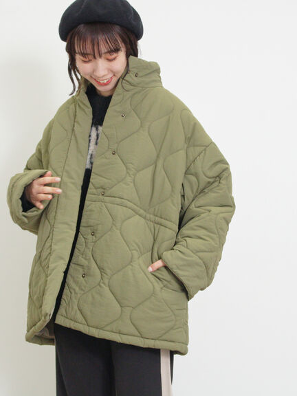 バラクラバ付ウエストドロストキルトコート（ベージュ/カーキ）｜Samansa Mos2（サマンサ モスモス）通販