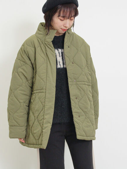 バラクラバ付ウエストドロストキルトコート（ベージュ/カーキ）｜Samansa Mos2（サマンサ モスモス）通販