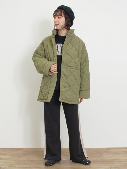 バラクラバ付ウエストドロストキルトコート（ベージュ/カーキ）｜Samansa Mos2（サマンサ モスモス）通販