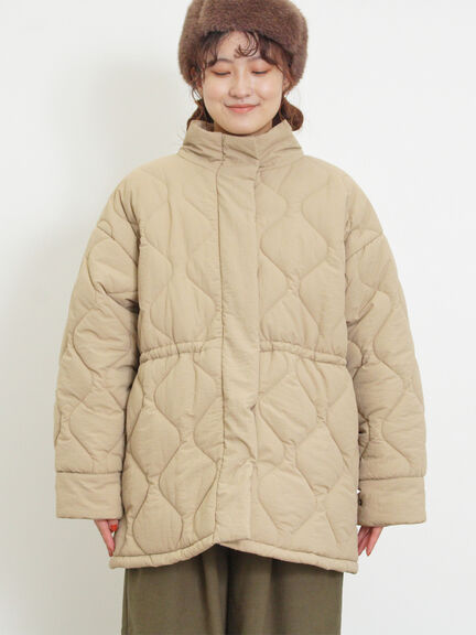 バラクラバ付ウエストドロストキルトコート（ベージュ/カーキ）｜Samansa Mos2（サマンサ モスモス）通販