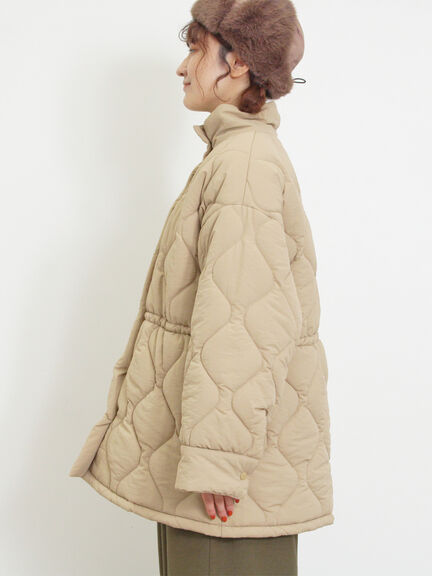 バラクラバ付ウエストドロストキルトコート（ベージュ/カーキ）｜Samansa Mos2（サマンサ モスモス）通販