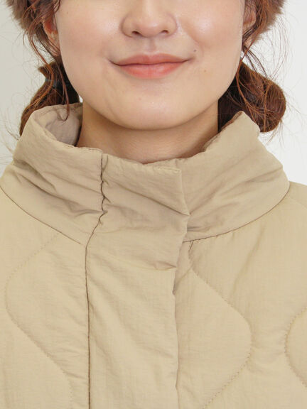 バラクラバ付ウエストドロストキルトコート（ベージュ/カーキ）｜Samansa Mos2（サマンサ モスモス）通販