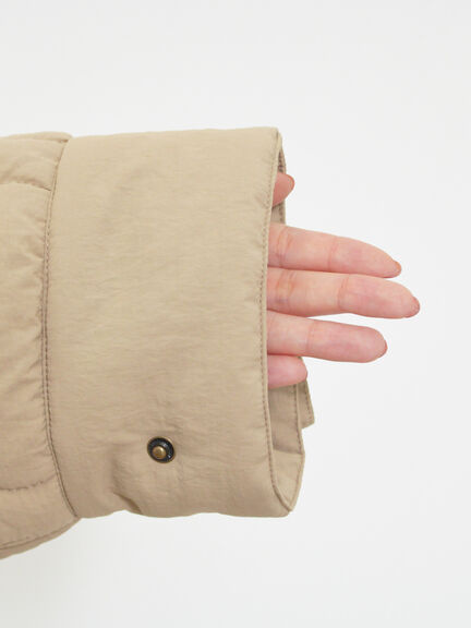 バラクラバ付ウエストドロストキルトコート（ベージュ/カーキ）｜Samansa Mos2（サマンサ モスモス）通販