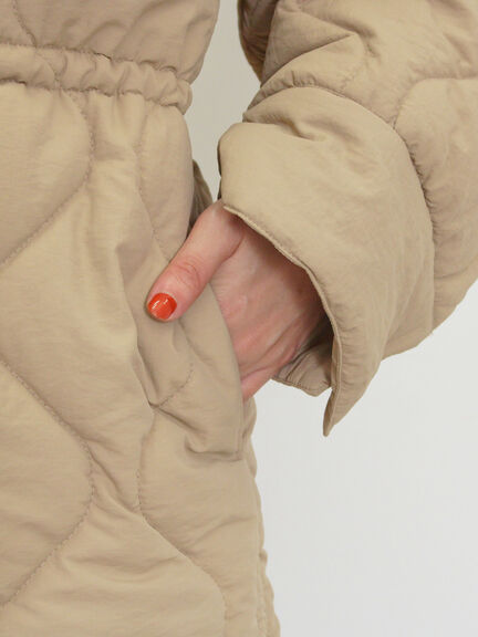 バラクラバ付ウエストドロストキルトコート（ベージュ/カーキ）｜Samansa Mos2（サマンサ モスモス）通販