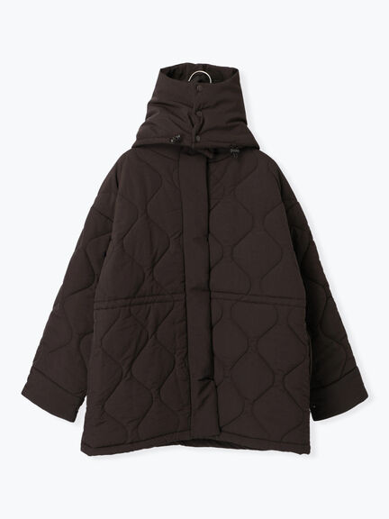 バラクラバ付ウエストドロストキルトコート（ベージュ/カーキ）｜Samansa Mos2（サマンサ モスモス）通販