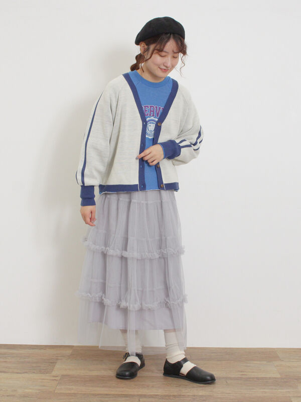 セール】 切替プリントスウェット（グレー/チャコールグレー/グリーン