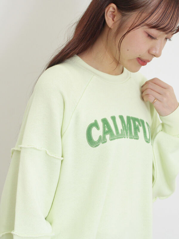 セール】 切替プリントスウェット（グレー/チャコールグレー/グリーン