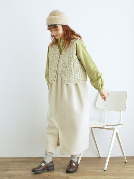 中綿キルトチャイナボタンベスト（チャコールグレー/ネイビー）｜Samansa Mos2（サマンサ モスモス）通販