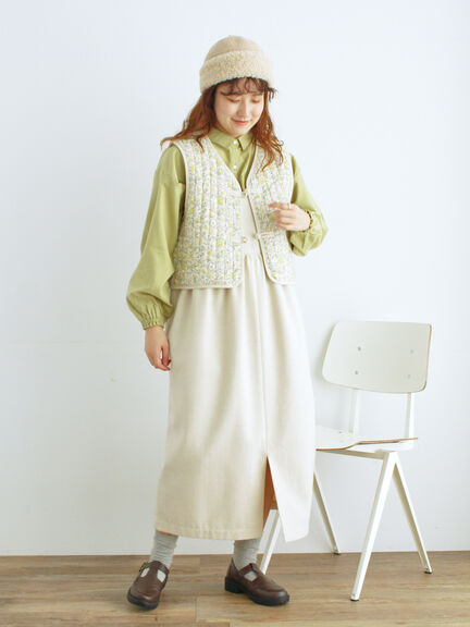 中綿キルトチャイナボタンベスト（チャコールグレー/ネイビー）｜Samansa Mos2（サマンサ モスモス）通販