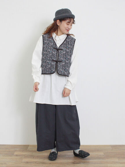 中綿キルトチャイナボタンベスト（チャコールグレー/ネイビー）｜Samansa Mos2（サマンサ モスモス）通販