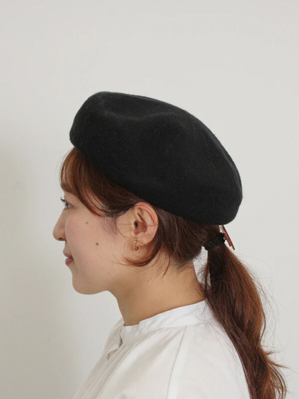 セール】 【消臭効果】リネン混ベレー帽（ブラック/ミント/キナリ