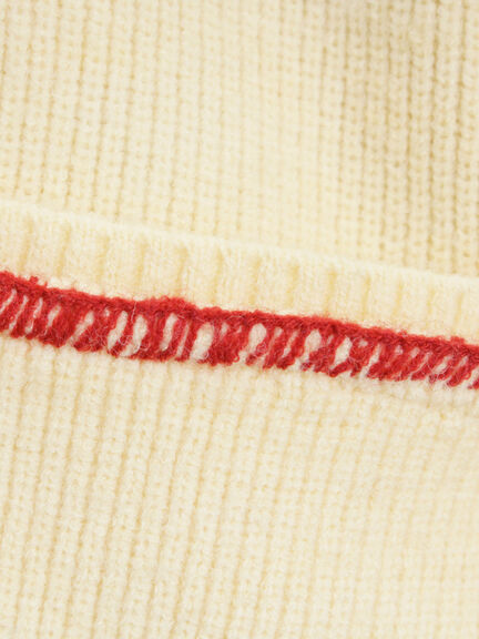 配色ステッチVネックニットカーディガン（ベージュ/ダークブラウン/ミント/キナリ）｜Samansa Mos2（サマンサ モスモス）通販