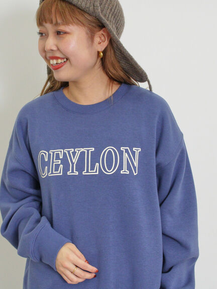 裏ボアロゴプリントスウェット（ブルー/キナリ）｜Samansa Mos2（サマンサ モスモス）通販