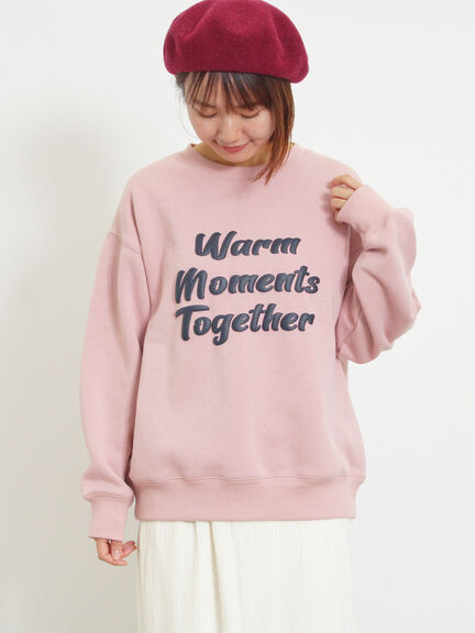 裏ボアロゴプリントスウェット（ブルー/キナリ）｜Samansa Mos2（サマンサ モスモス）通販