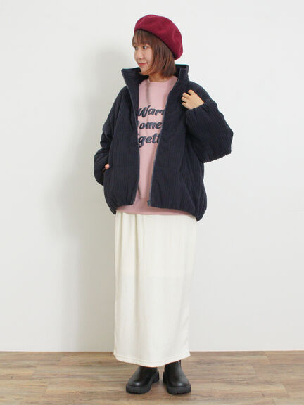 裏ボアロゴプリントスウェット（ブルー/キナリ）｜Samansa Mos2（サマンサ モスモス）通販