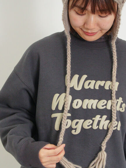 裏ボアロゴプリントスウェット（ブルー/キナリ）｜Samansa Mos2（サマンサ モスモス）通販