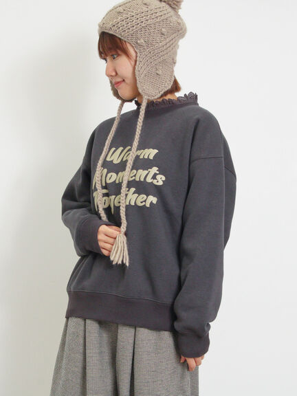 裏ボアロゴプリントスウェット（ブルー/キナリ）｜Samansa Mos2（サマンサ モスモス）通販