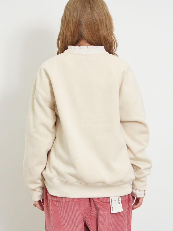 セール】 裏ボアロゴプリントスウェット（ブルー/キナリ/トップス