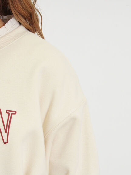 裏ボアロゴプリントスウェット（ブルー/キナリ）｜Samansa Mos2（サマンサ モスモス）通販