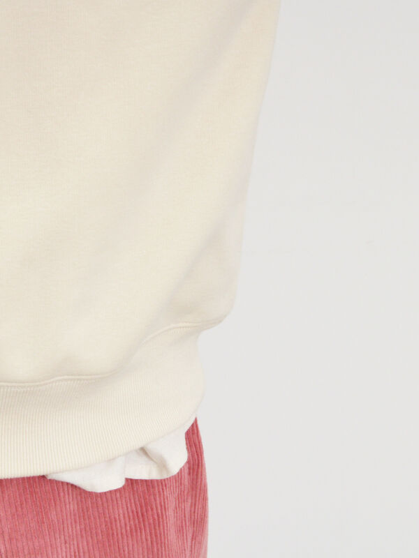 セール】 裏ボアロゴプリントスウェット（ブルー/キナリ/トップス