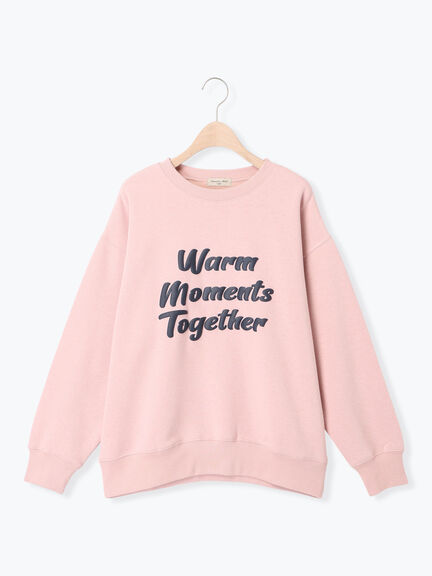 裏ボアロゴプリントスウェット（ブルー/キナリ）｜Samansa Mos2（サマンサ モスモス）通販