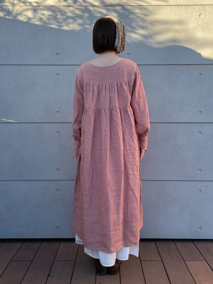 【立川限定】リネンハンドカバーギャザーワンピース（ブラック/ピンク/ラベンダー/キナリ）｜Samansa Mos2（サマンサ モスモス）通販