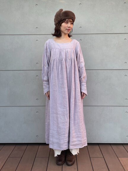 【立川限定】リネンハンドカバーギャザーワンピース（ブラック/ピンク/ラベンダー/キナリ）｜Samansa Mos2（サマンサ モスモス）通販